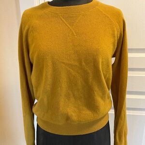 Quince brand mustard cashmere sweatshirt, size M